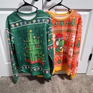 Mario theme Christmas sweaters
